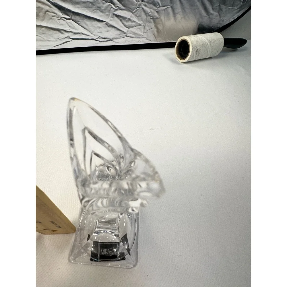 Mikasa Crystal‎ Flower Bud Vase Clear Glass Diamond Cut Base Elegant Decor